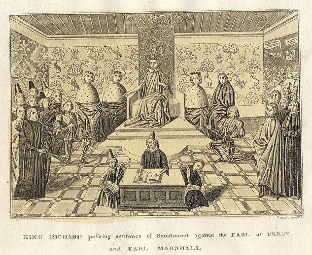 King Richard passing sentence of Banishment against the Earl of Derby, published 1806