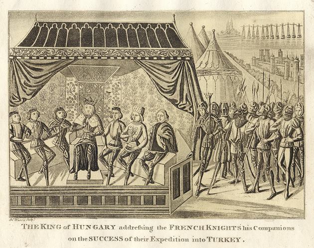 King of Hungary addressing the French Knights after their Turkey expedition, published 1806