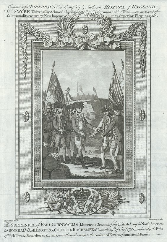 Surrender of the British to the Americans in 1781, published 1783