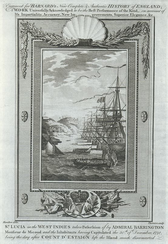 British Naval - St.Lucia captured in 1778, published 1783