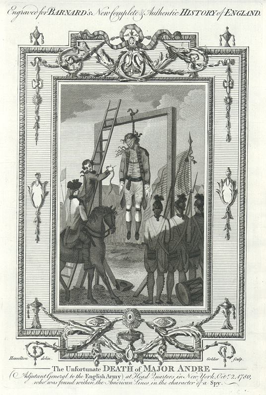 Major Andre executed by the Americans in 1780, published 1783