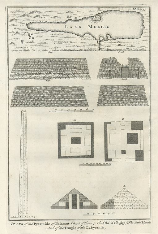 Egyptian architecture, various plans, 1740