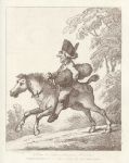 Equestrian caricature - How to ride without a bridle, by Bunbury, 1808
