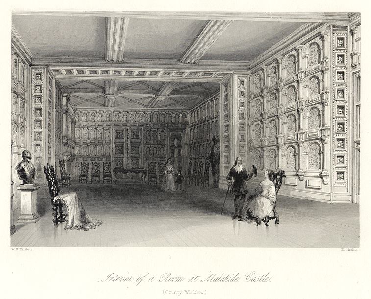Ireland, Wicklow, room in Malahide Castle, 1841