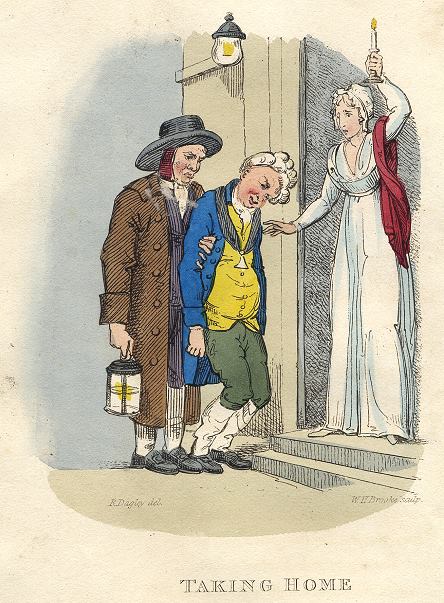 Taking Home, (drunk husband), Richard Dagley caricature, 1821