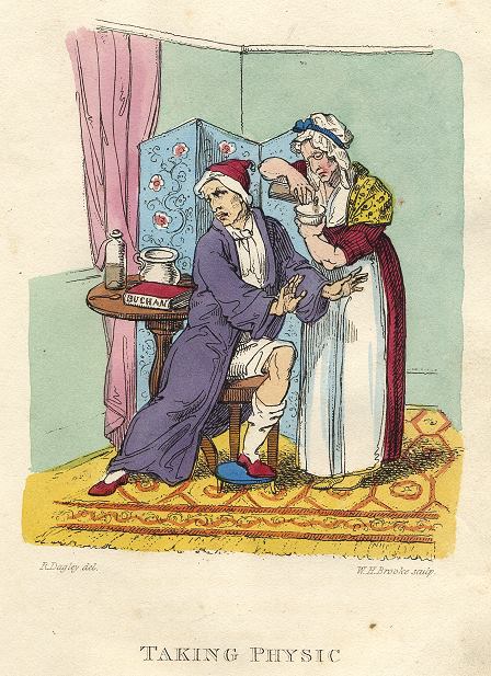 Taking Physic, (medicine), Richard Dagley caricature, 1821