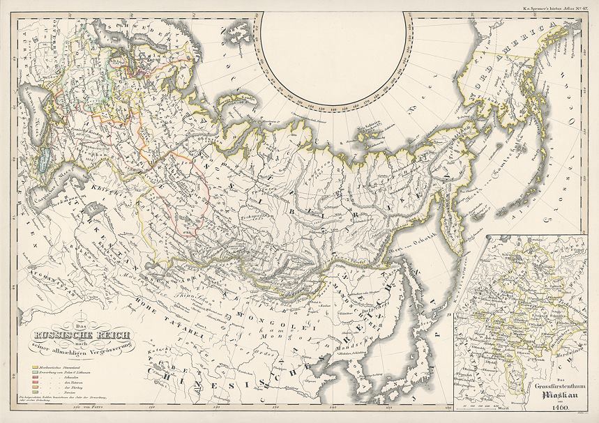 Russian Empire historical map, published 1846