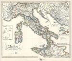 Italy, after the Reformation, Spruner's Historical Atlas, 1846