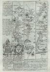 Devonshire, route map with Barnstaple, Ilfracombe, Torrington & Bideford, 1764