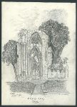 York, St. Mary's Abbey, pencil drawing, 1893