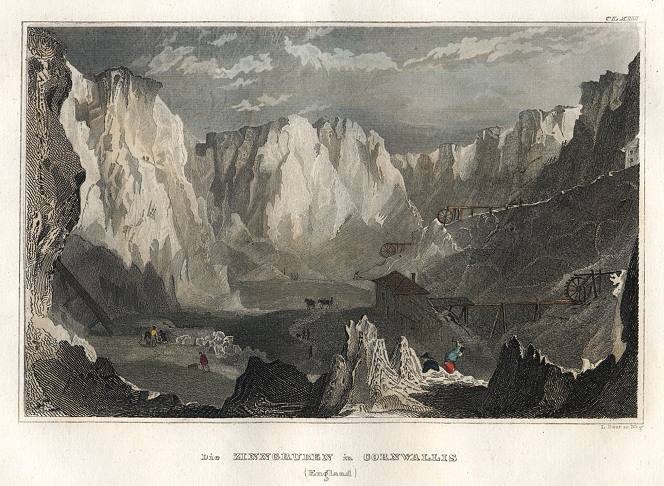Cornwall Tin Mine, 1839