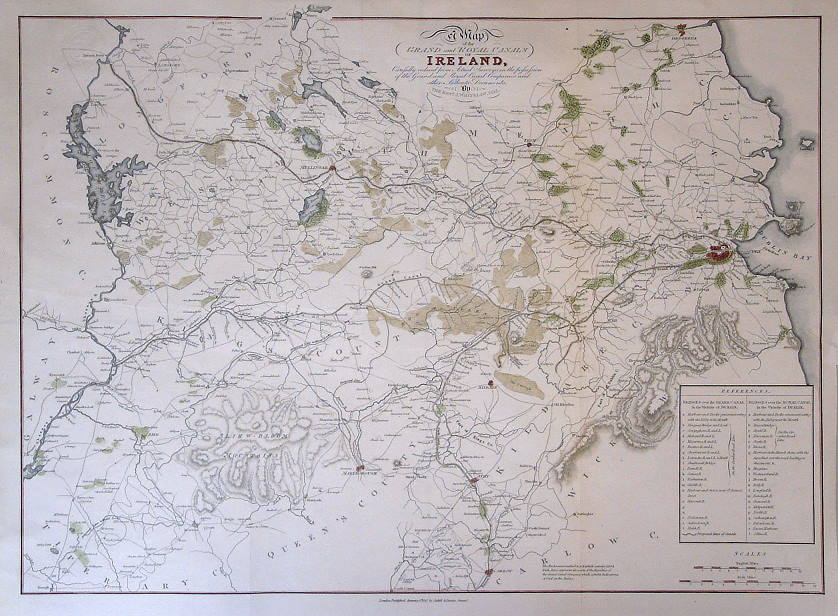 Ireland, large map of the Dublin area, 1818