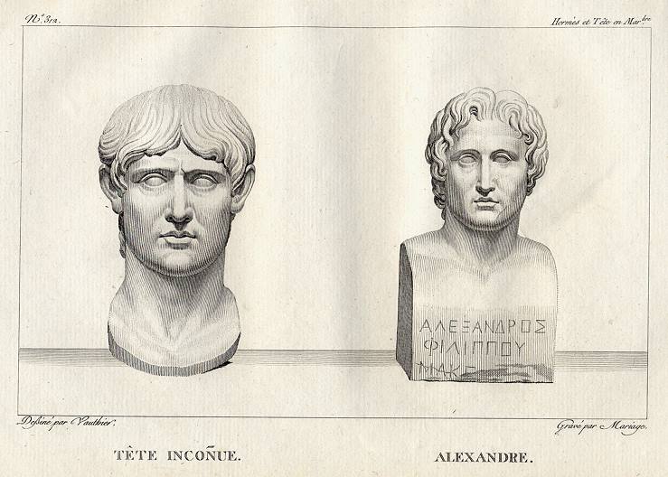 Alexander & unknown male, (classical sculpture), 1814