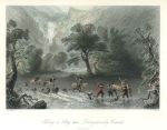 Ireland, Stag Hunting near Derrycunnihy Cascade (Killarney), 1841