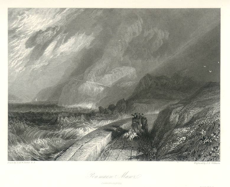 Wales, Carnarvonshire, Penmaen Mawr, 1838