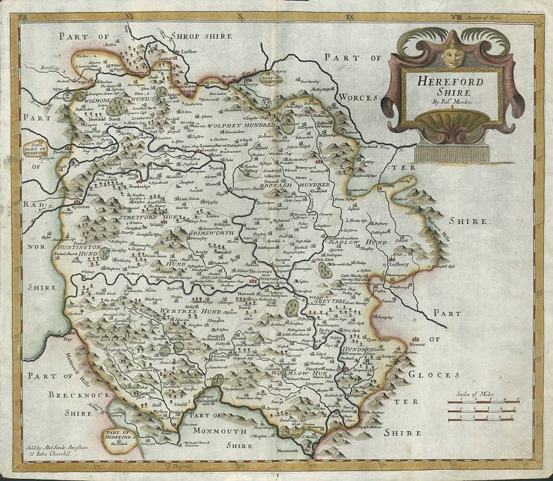 Herefordshire, by Morden, 1695