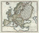 Europe map, 1828