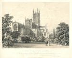 Gloucester Cathedral, fine stone lithograph, 1843
