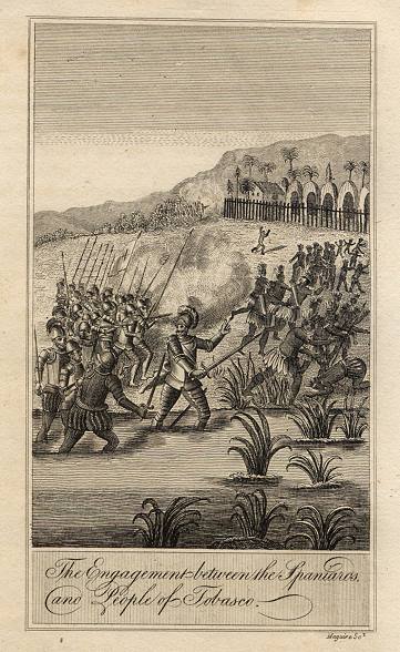 Mexico, battle between the natives of Tabasco and the Spanish (in 1519), 1814