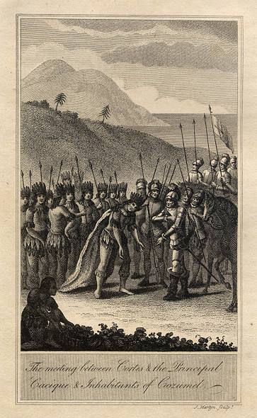 Mexico, Meeting between Cortes and Inhabitants of Cozumel (in 1519), 1814