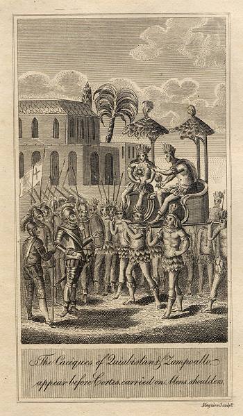 Mexico, Caique of Zampoallo presented to Cortes (in 1519), 1814