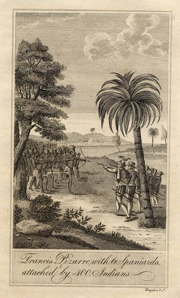Panama, Francis Pizarro attacked by Indians at Golden Castille, 1814