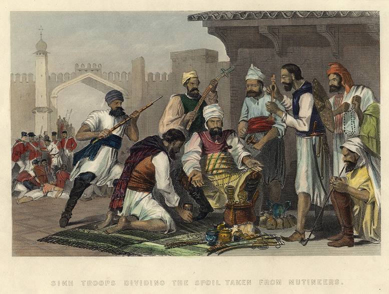 India, Sikh Troops Dividing Spoil, 1860