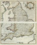 England & Wales on 2 sheets, Thomas Kitchin, 1762