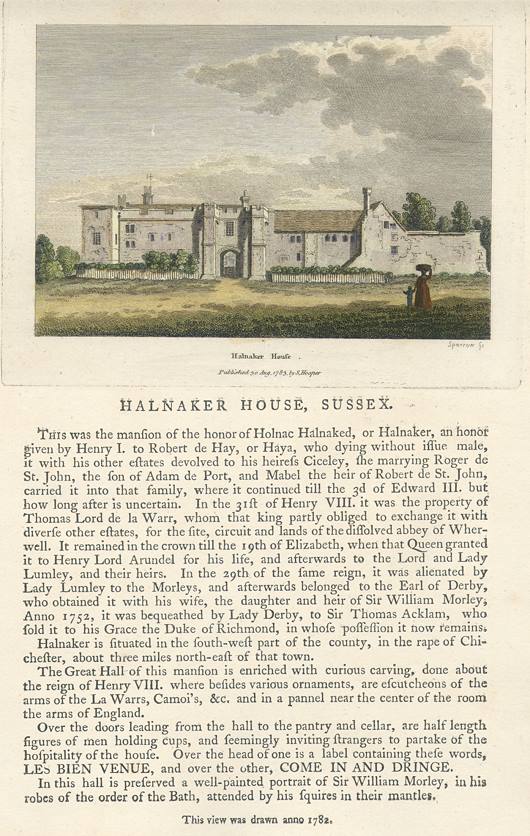 Sussex, Halnaker House, 1786