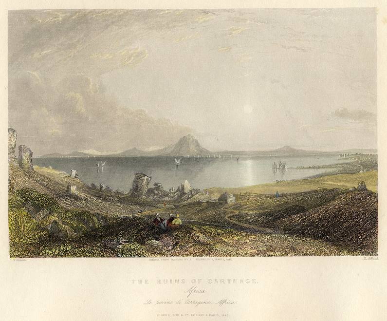 Africa, Ruins of Carthage, 1837