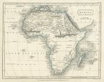 Africa map, 1827