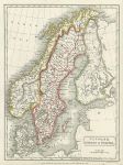 Denmark, Sweden & Norway map, 1827