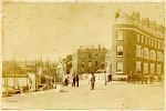 Weymouth street and dock scene, early photo, 1877