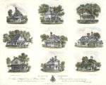 Gloucestershire, Blaise Hamlet, multi-view lithograph of cottages, 1838