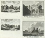 Berkshire, Reading Abbey, four views, 1786