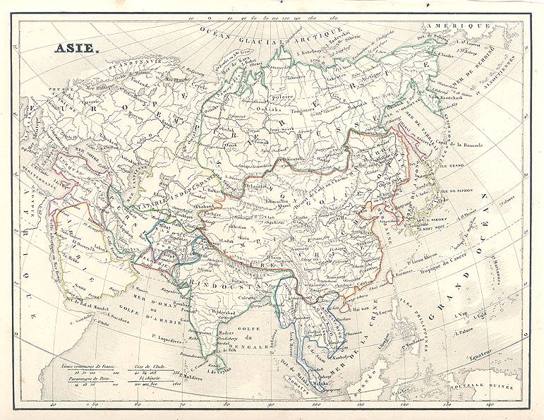 Asia map, 1835