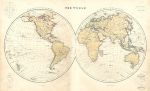 World in Hemispheres, 1855