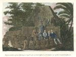 USA, Hawaii, Captain Cook and officers meeting Natives, 1817
