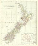 New Zealand map, about 1890