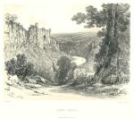 Herefordshire, New Weir on the River Wye, stone lithograph, 1840