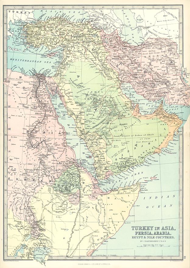 Turkey, Arabia, Persia & north east Africa, 1885