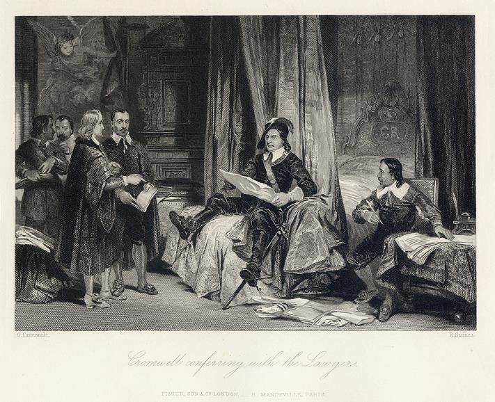 Oliver Cromwell conferring with the Lawyers, 1849