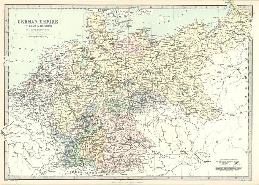German Empire with Holland & Belgium, 1885