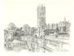 Oxford, Magdalen College, from the Bridge, 1889
