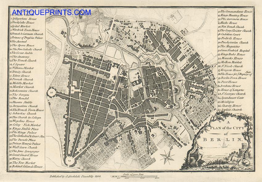Germany, Berlin city plan, 1800