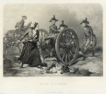 USA history, Moll Pitcher loading a cannon (in 1778),  1878