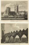 Ireland, Co. Kilkenny, Black Abbey 2 views, 1786