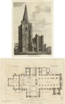 Ireland, Dublin, St.Patrick's Cathedral view and plan, 1786