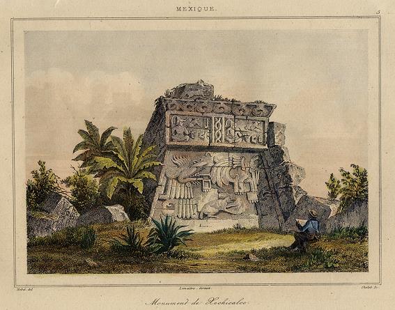 Mexico, Monument de Xochicalco, 1843