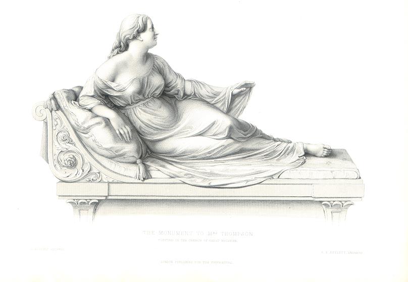 Monument to Mrs.Thompson, sculpture, 1851